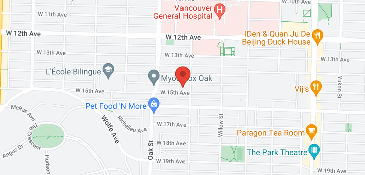 map of 204 925 W 15TH AVENUE